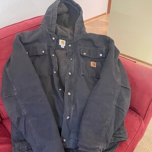 Carhartt Men's Dark Gray Hooded Field Jacket